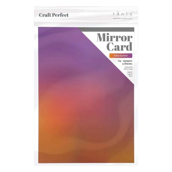 Papier craft perfect, Tonic Studio,Mirror card,format A4, 250g, 5 feuilles,  Indian summer
