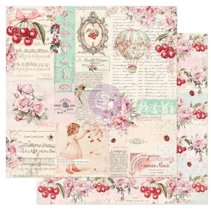 16 feuilles format 30x30cm, Cherry sweet - Prima marketing