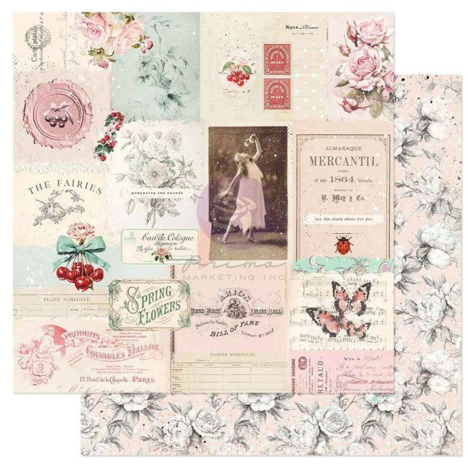 16 feuilles format 30x30cm, Cherry sweet - Prima marketing