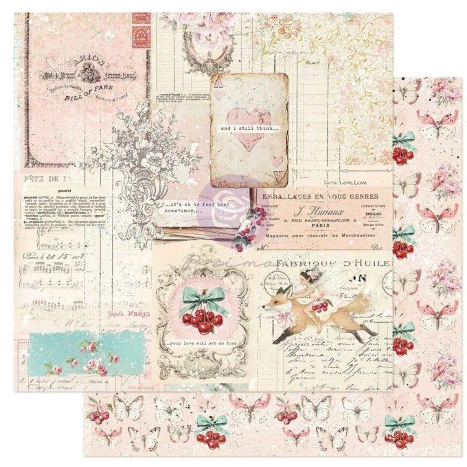 16 feuilles format 30x30cm, Cherry sweet - Prima marketing