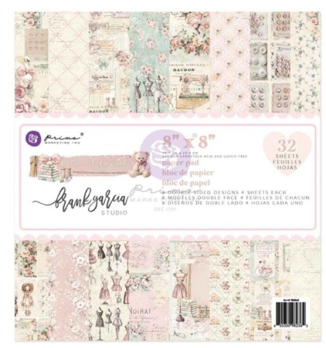 Bloc de papier - format 20x20cm, Buttons & Keepsakes - Prima marketing