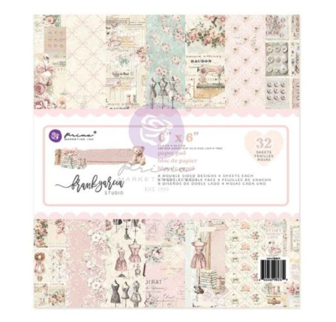 Bloc de papier -  format 15.24x15.24cm, Buttons & Keepsakes - Prima marketing