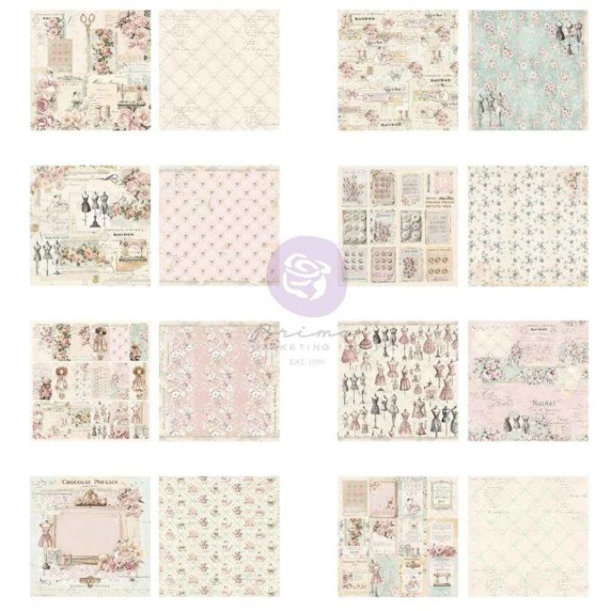 Bloc de papier -  format 15.24x15.24cm, Buttons & Keepsakes - Prima marketing