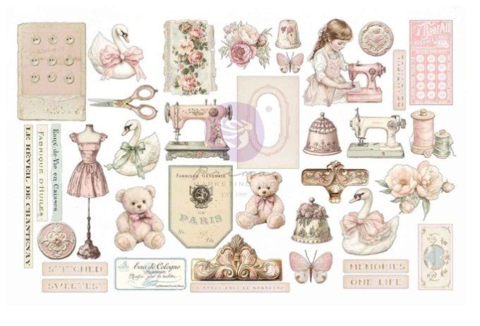 76 die-cuts, Buttons & Keepsakes - Prima marketing