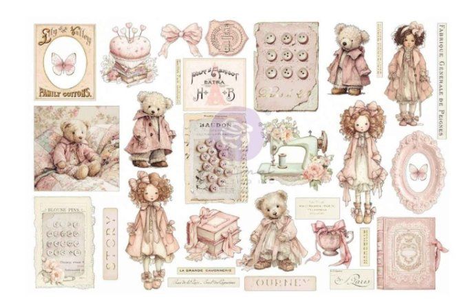 64 die-cuts, Buttons & Keepsakes - Prima marketing