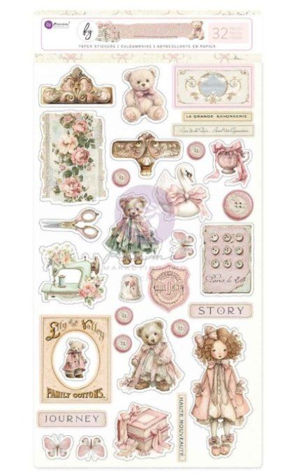 32 stickers, Buttons & Keepsakes - Prima marketing