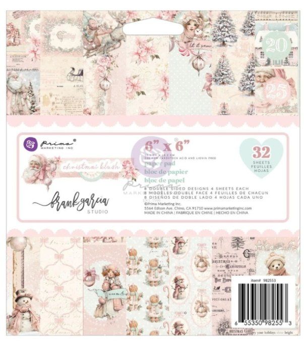 Prima marketing - Christmas blush - 32 feuilles, format 15x15cm