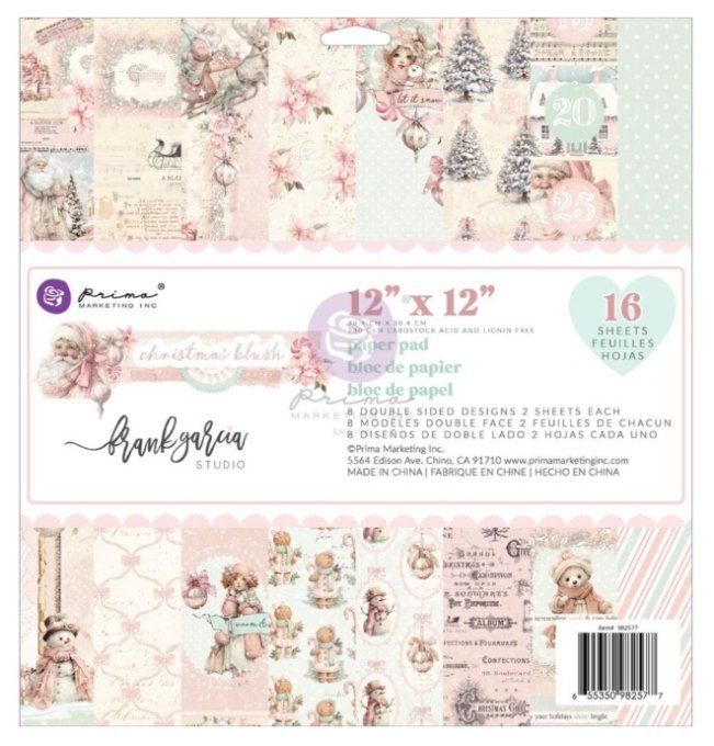 Prima marketing - Christmas blush - 16 feuilles, format 30x30cm
