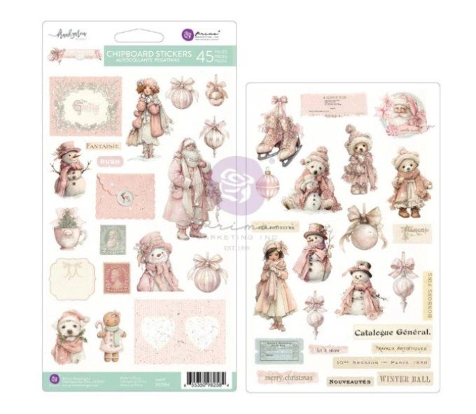 Prima marketing - Christmas blush - Chipboards cartonnés adhésifs