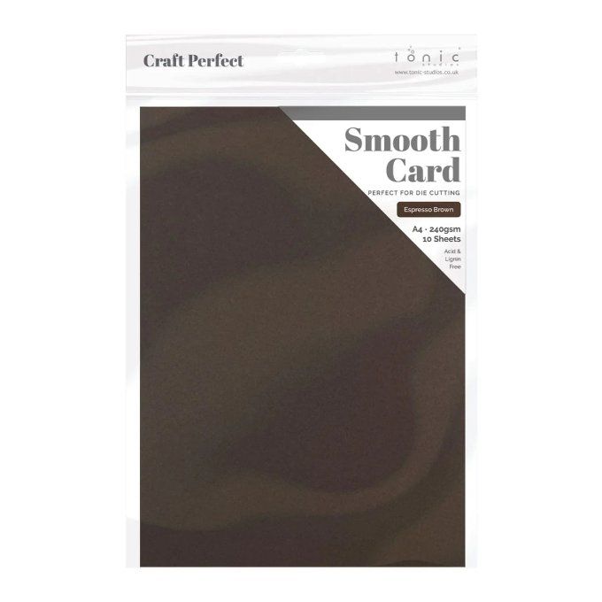 Papier craft perfect, smooth card,format A4, 240g, 10 feuilles, Couleur : Espresso brown