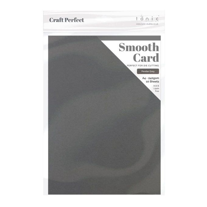 Papier craft perfect, Tonic Studio, smooth card,format A4, 240g, 10 feuilles, Couleur : Pewter grey