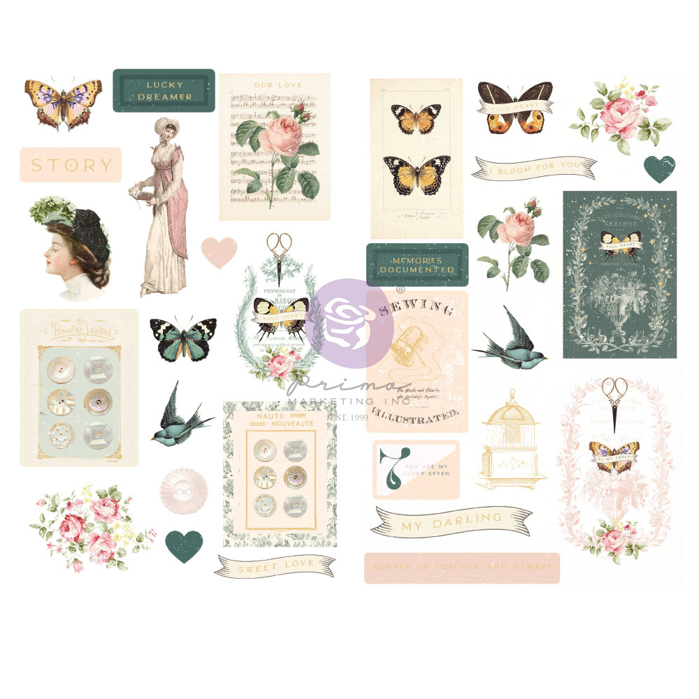 31 chipboards stickers, Prima collection My sweet