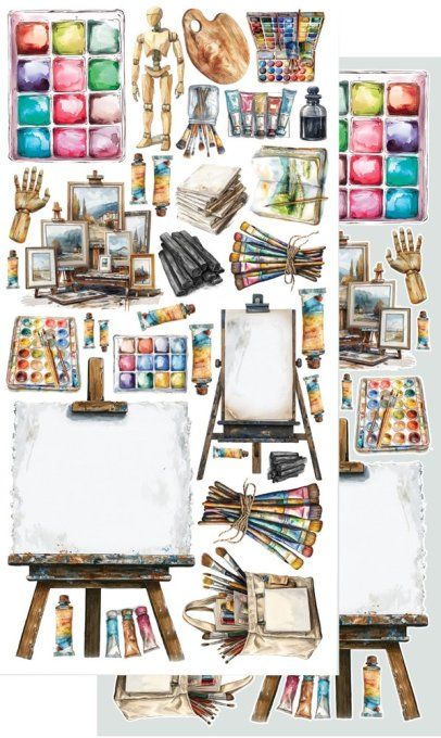 6 feuilles, 15x30cm, collection : Art - 250gsm
