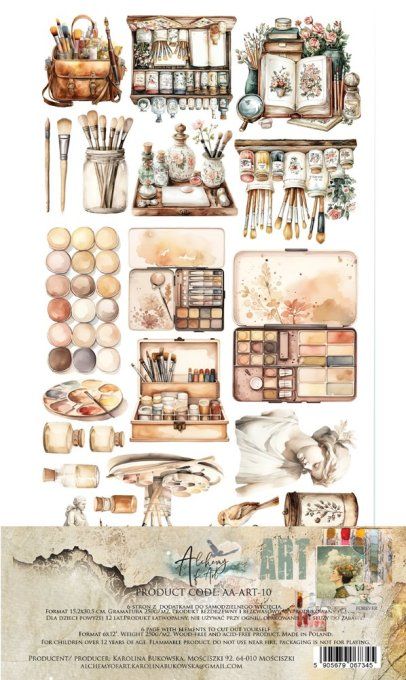 6 feuilles, 15x30cm, collection : Art - 250gsm