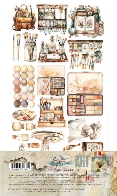 12 feuilles, 15x30cm, collection : Art - 250gsm