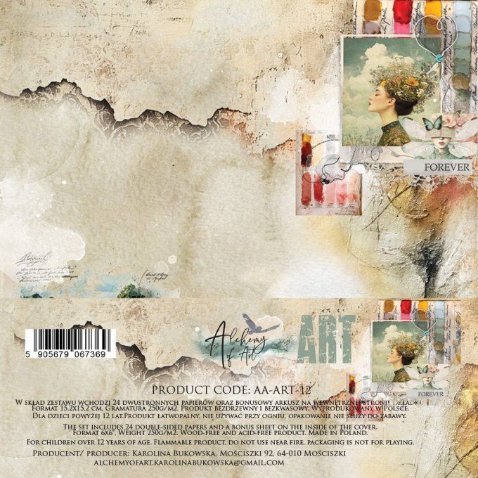 24 feuilles, 15x15cm, collection : Art - 250gsm