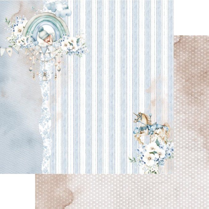 12 feuilles, 20x20cm, collection : Baby - 190gsm
