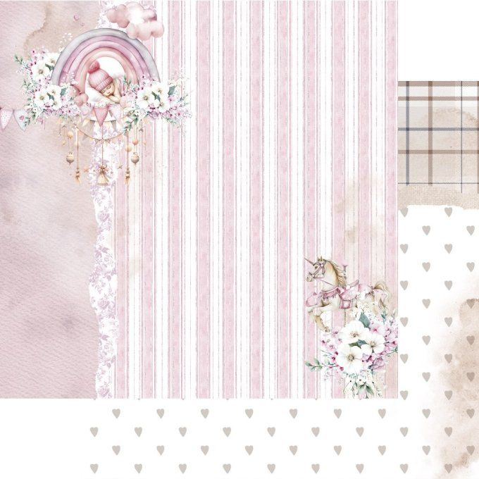 24 feuilles, 20x20cm, collection : The Baby - 190gsm