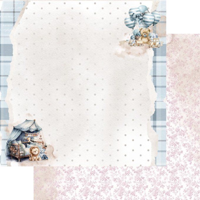 24 feuilles, 15x15cm, collection : Baby - 250gsm