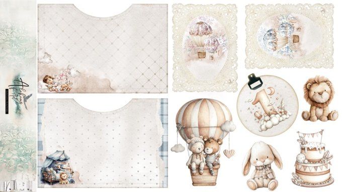 9 petites pièces de tissu, collection : Baby