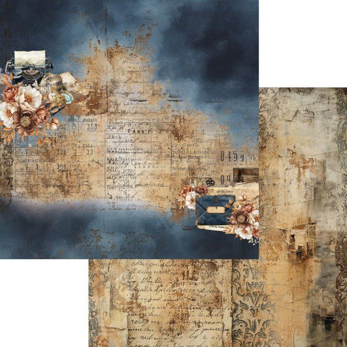 Ensemble de 6 feuilles, 30x30cm, collection : Behind closed doors, 250gsm