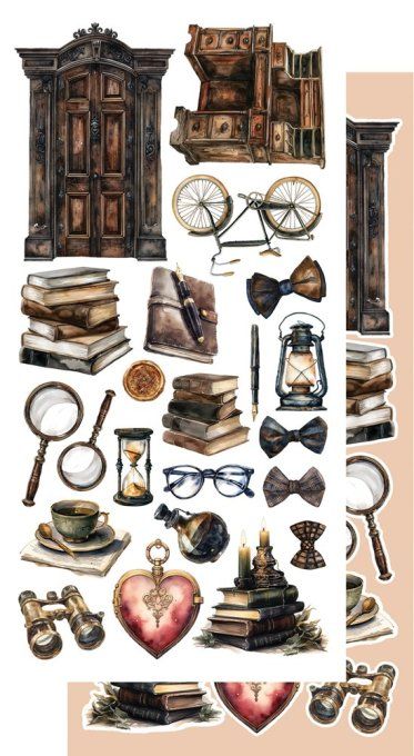 6 feuilles, 15x30cm, collection : Behind closed doors - 250gsm