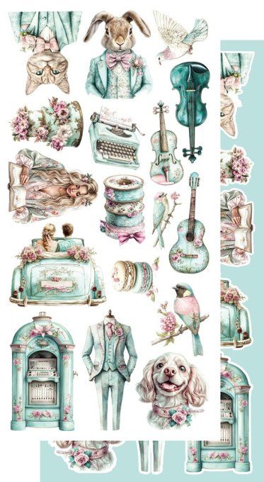 6 feuilles, 15x30cm, collection : Dreamy dreams - 250gsm 