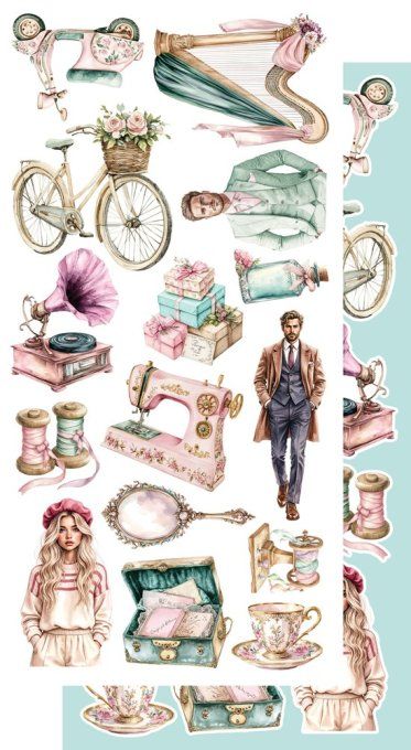 6 feuilles, 15x30cm, collection : Dreamy dreams - 250gsm 