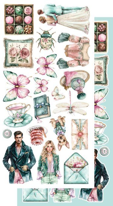 6 feuilles, 15x30cm, collection : Dreamy dreams - 250gsm 