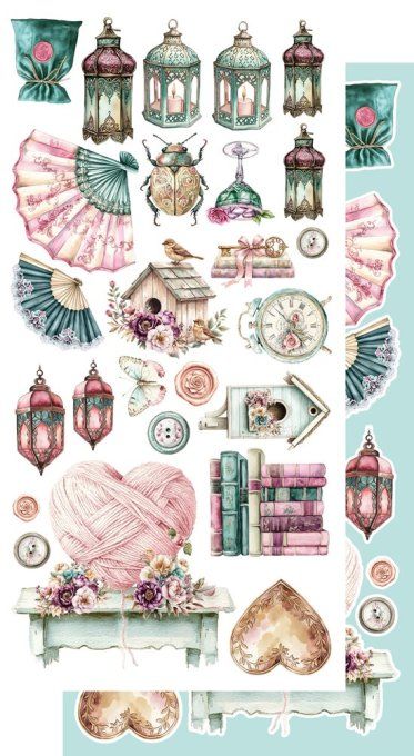 6 feuilles, 15x30cm, collection : Dreamy dreams - 250gsm 