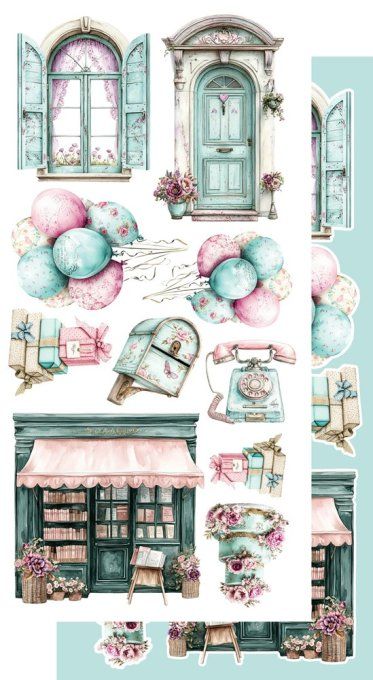 6 feuilles, 15x30cm, collection : Dreamy dreams - 250gsm 