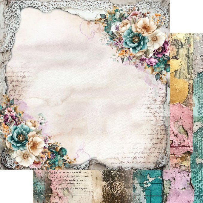 Ensemble de 24 feuilles, 15x15cm, collection : Dreamy dreams, 250gsm