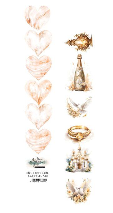 1 feuille, 5x30cm, collection : Heartbeat