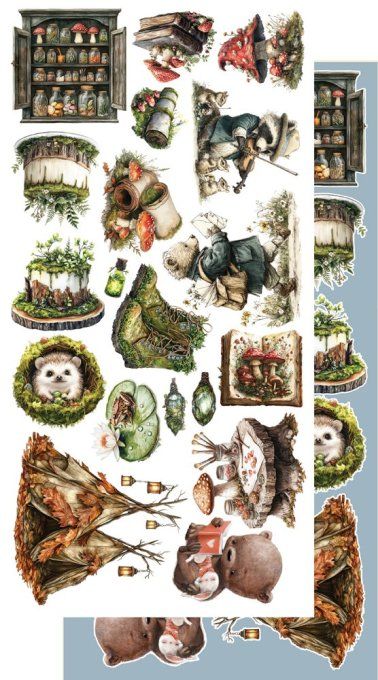 6 feuilles, 15x30cm, collection : Friends of the Forest - 250gsm