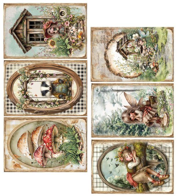 6 feuilles, 15x30cm, collection : Friends of the Forest - 250gsm