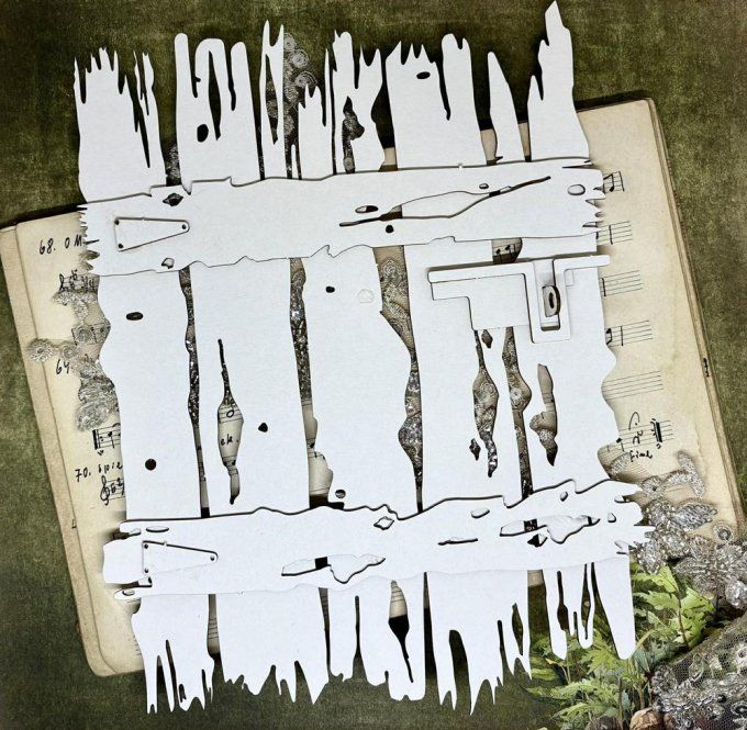 Chipboard, Grande barrière, à monter, collection : Friends of the forest (dimension : 20x25cm)