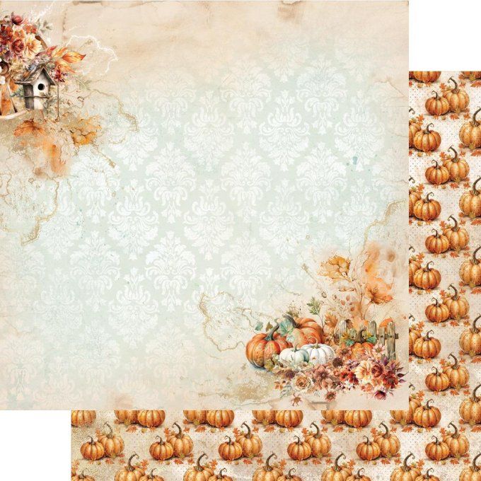 Ensemble de 24 feuilles, 15x15cm, collection : In Autumn Colors