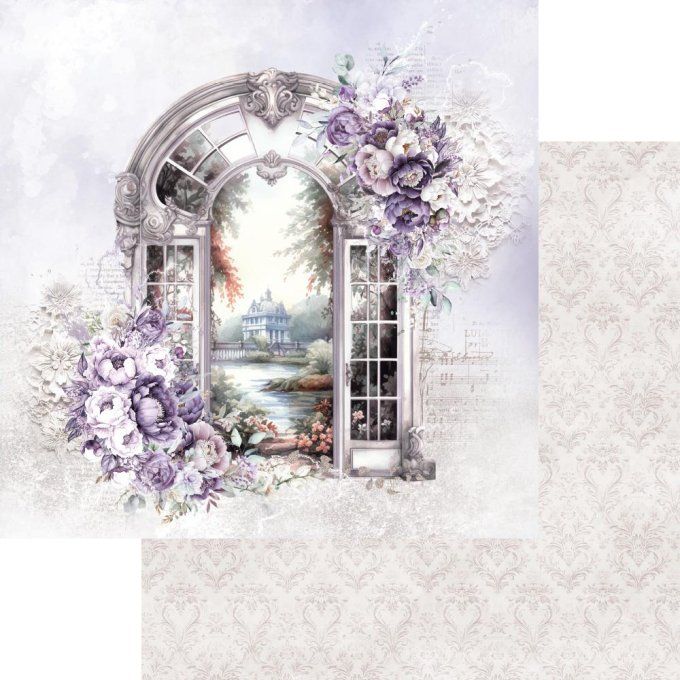 Ensemble de 12 feuilles, 20x20cm, collection : In purple colors, 250gsm