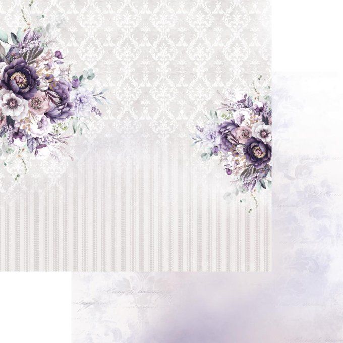 Ensemble de 24 feuilles, 15x15cm, collection : In purple colors, 250gsm