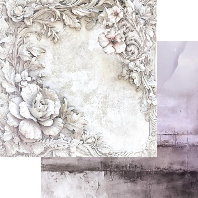 Ensemble de 24 feuilles, 15x15cm, collection : In purple colors, 250gsm