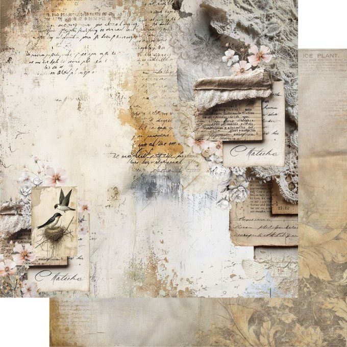 6 feuilles, 30x30cm, collection : In Silence - 250gsm