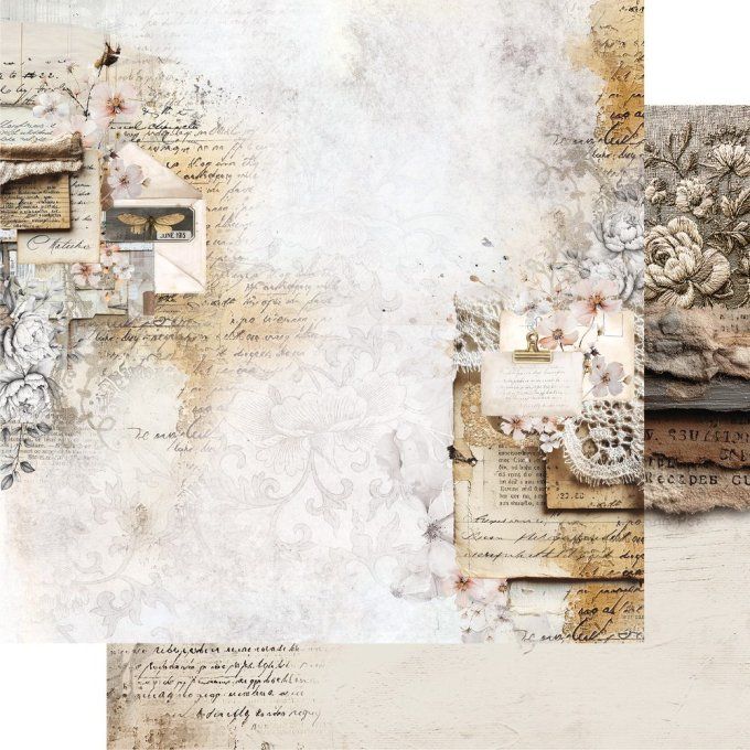 12 feuilles, 30x30cm, collection : In Silence - 250gsm