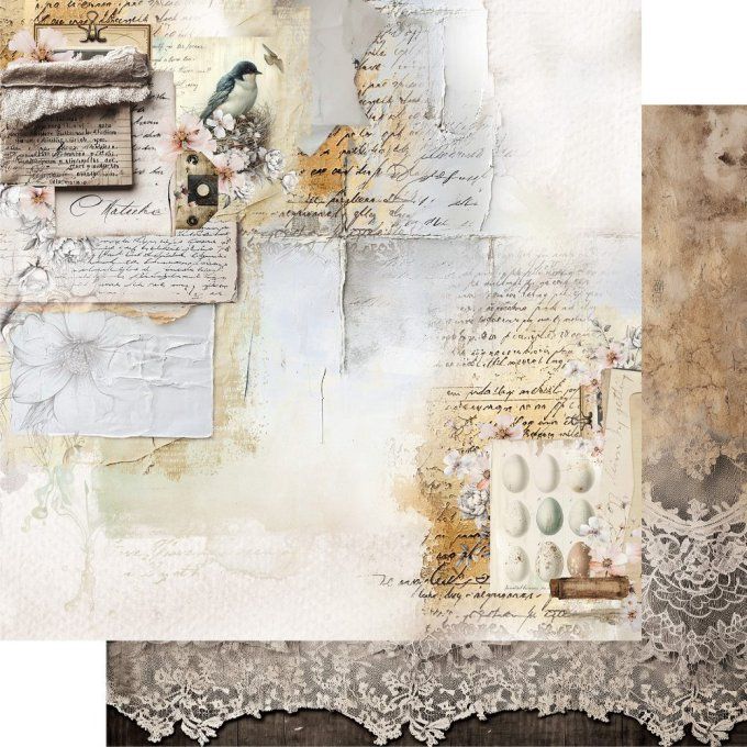 12 feuilles, 30x30cm, collection : In Silence - 250gsm