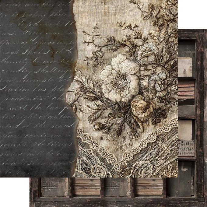 24 feuilles, 20x20cm, collection : In Silence - 190gsm