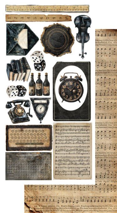 6 feuilles, 15x30cm, collection : In Silence - 250gsm