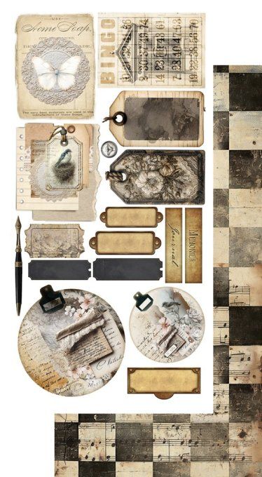 6 feuilles, 15x30cm, collection : In Silence - 250gsm