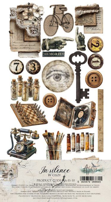 6 feuilles, 15x30cm, collection : In Silence - 250gsm