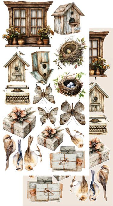 6 feuilles, 15x30cm, collection : In Silence - 250gsm