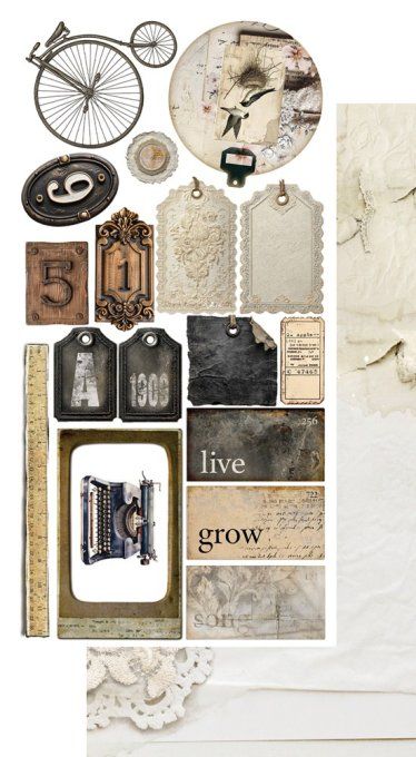 12 feuilles, 15x30cm, collection : In Silence - 250gsm - Junk Journal