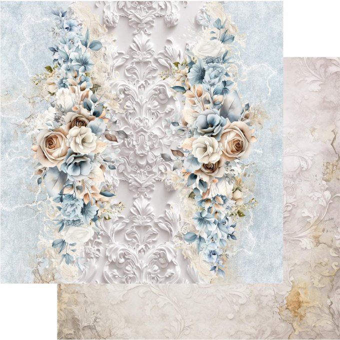 Ensemble de 24 feuilles, 15x15cm, collection : In shades of blue, 250gsm 